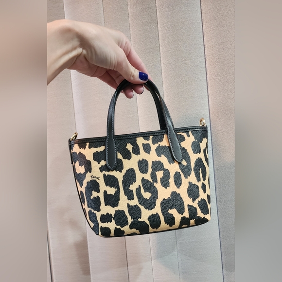 Coach City Mini Tote Bag With Leopard Print - Picture 5 of 9